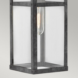 Hinkley Porter Outdoor Wall Lantern Aged Zinc, IP44 - thumbnail 5