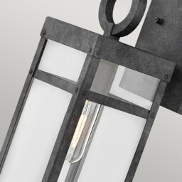Hinkley Porter Outdoor Wall Lantern Aged Zinc, IP44 - thumbnail 3