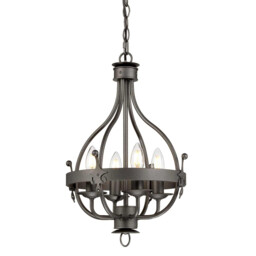 Windsor Chandelier 4 Light Graphite Finish, E14
