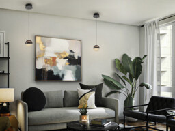 Orbes 12cm Globe Pendant Ceiling Light Chrome Black LED 3000K - thumbnail 2