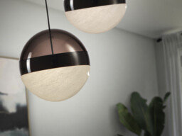 Orbes 12cm Globe Pendant Ceiling Light Chrome Black LED 3000K - thumbnail 3