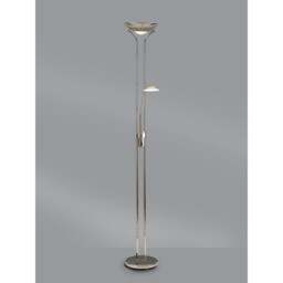 Brazier 2 Light Floor Lamp With USB 2.1 mAh Socket, 20+5W LED, 3000K Touch Dimmer, 2300lm, Polished Nickel, 3yrs Warranty - thumbnail 2