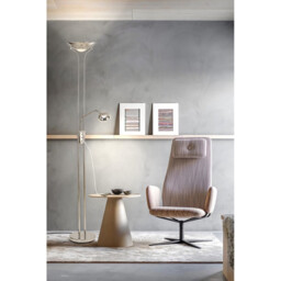 Brazier 2 Light Floor Lamp With USB 2.1 mAh Socket, 20+5W LED, 3000K Touch Dimmer, 2300lm, Polished Nickel, 3yrs Warranty - thumbnail 5