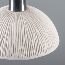 Kauri Dome Pendant, Matte White Striped, Antique Silver - thumbnail 5