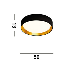 Gianna Integrated LED 1 Light Flush Ceiling Light Black, Gold - thumbnail 5