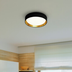 Gianna Integrated LED 1 Light Flush Ceiling Light Black, Gold - thumbnail 2