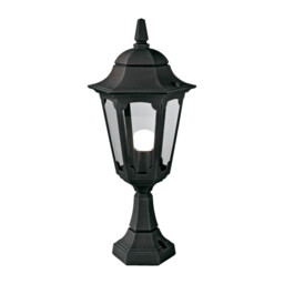 Parish 1 Light Outdoor Pedestal Lantern Black IP44, E27 - thumbnail 1