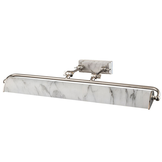 Winchfield 4 Light Large Picture Light Polished Nickel & White Marble Effect - image 1