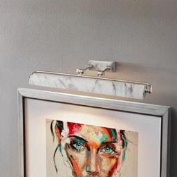 Winchfield 4 Light Large Picture Light Polished Nickel & White Marble Effect - thumbnail 3