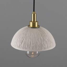 Kingii Bathroom Pendant Matte White Striped, Satin Brass, IP44 - thumbnail 2