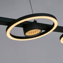 Space 4 Light LED Bar Celling Pendant, Black Metal - thumbnail 3