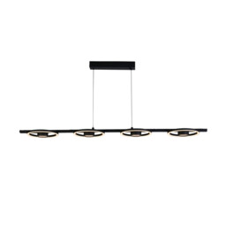 Space 4 Light LED Bar Celling Pendant, Black Metal