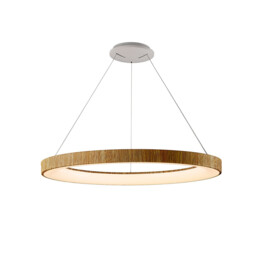 Niseko II Ring Pendant 90cm 66W LED, 2700K-5000K Tuneable, 5440lm, Remote Control, Wood, 3yrs Warranty