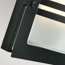 Bern 1 Light Outdoor Frosted Wall Light Black IP65, E27 - thumbnail 5