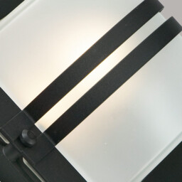 Bern 1 Light Outdoor Frosted Wall Light Black IP65, E27 - thumbnail 3