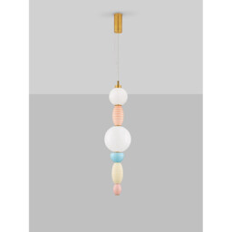 Obrie Slim Pendant Ceiling Light Glossy Brushed Gold, Orange, Blue, Cream, Pink LED 23W 1423lm 3000K - thumbnail 3