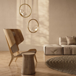 Maytoni Lunare Modern Integrated LED Pendant Ceiling Light Brass 3000K - thumbnail 2