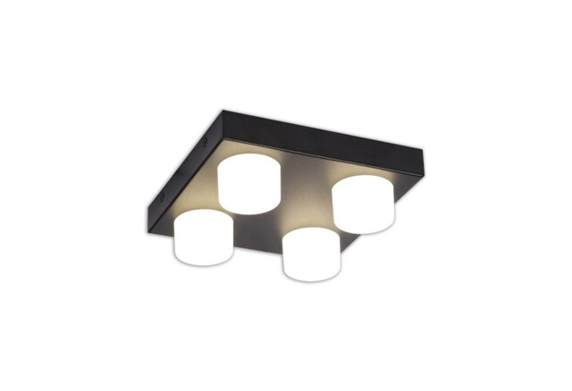 Charlotte 4 Light Fixed Ceiling, 4 x 5W LED, 4000K, 1700lm, IP44, Sand Black, 3yrs Warranty - image 1