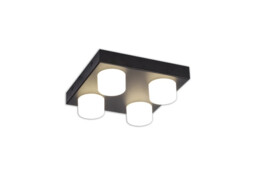 Charlotte 4 Light Fixed Ceiling, 4 x 5W LED, 4000K, 1700lm, IP44, Sand Black, 3yrs Warranty - thumbnail 1