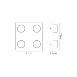 Charlotte 4 Light Fixed Ceiling, 4 x 5W LED, 4000K, 1700lm, IP44, Sand Black, 3yrs Warranty - thumbnail 2