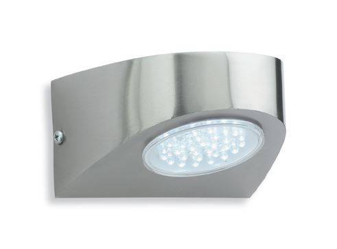 Pisa LED Outdoor Wall Light Stainless Steel, White IP44