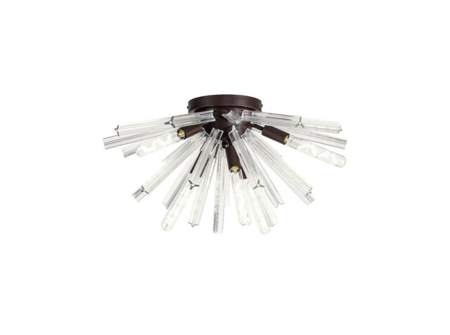 Hornby 6 Light E14, Semi Flush Brown Oxide , Clear Glass - image 1