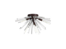 Hornby 6 Light E14, Semi Flush Brown Oxide , Clear Glass - thumbnail 5