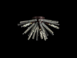 Hornby 6 Light E14, Semi Flush Brown Oxide , Clear Glass - thumbnail 3