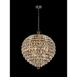 Coniston Pendant, 12 Light E14, Antique Brass/Crystal Item Weight: 29.2kg - thumbnail 2