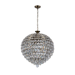 Coniston Pendant, 12 Light E14, Antique Brass/Crystal Item Weight: 29.2kg - thumbnail 3