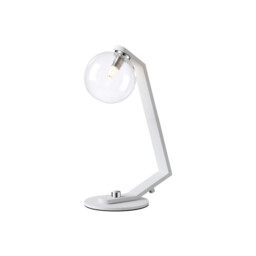 Cortland Table Lamp, 1 Light G9, White/Polished Chrome/Clear Smooth Round Glass - thumbnail 1