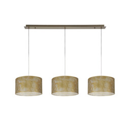 Baymont Antique Brass 3 Light E27 Linear Pendant With 30cm x 17cm Gold Leaf Shade 2m - thumbnail 5