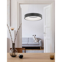 Rando Thin 38cm Integrated LED Pendant Ceiling Light Sandy Black Aluminium LED 30W 1950Lm 3000K - thumbnail 2