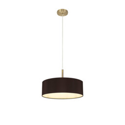 Baymont Antique Brass 5 Light E27 Single Pendant, With 45cm x 15cm Faux Silk Shade, Black - thumbnail 5
