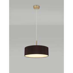 Baymont Antique Brass 5 Light E27 Single Pendant, With 45cm x 15cm Faux Silk Shade, Black - thumbnail 2