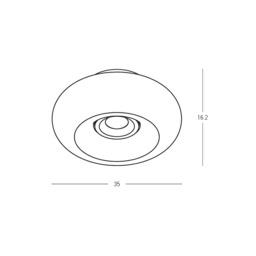 Aerisca 35cm Bowl Semi Flush Ceiling Light Black Matt-Tawny Glass LED 2700-3000K Dimmable - thumbnail 3