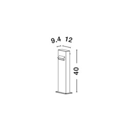 Zelda Outdoor Bollard Black Aluminium, LED 9W 600Lm 3000K IP65 - thumbnail 3