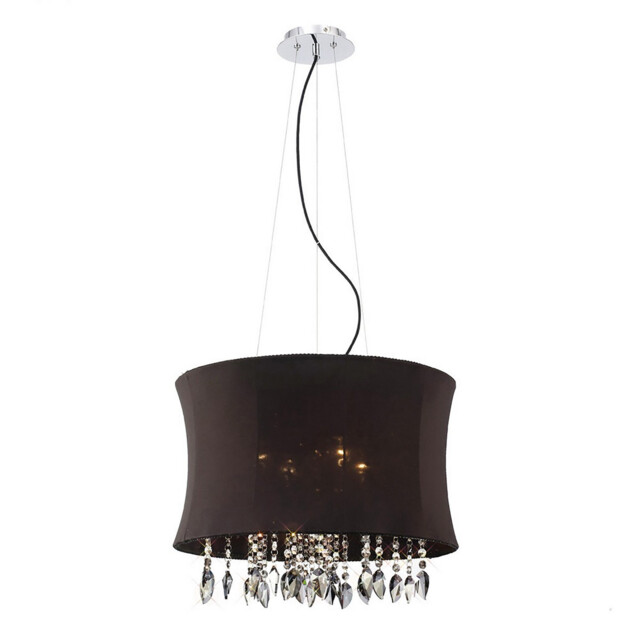 Niki Pendant 4 Light E14 Black Shade Polished Chrome/Smoked Crystal - image 1