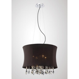 Niki Pendant 4 Light E14 Black Shade Polished Chrome/Smoked Crystal - thumbnail 2