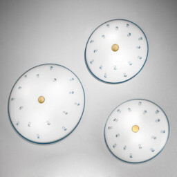 Nonna Cottage Style Glass Patterned Flush Ceiling Lamp Antique Brass, 3x E27 - thumbnail 2