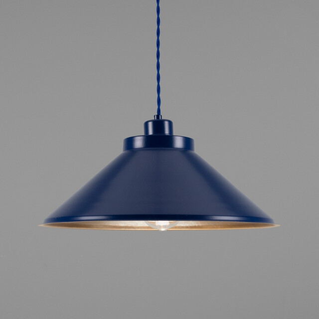 Rio Dome Pendant Light, Antique Brass, Sapphire Blue - image 1
