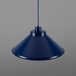 Rio Dome Pendant Light, Antique Brass, Sapphire Blue - thumbnail 3