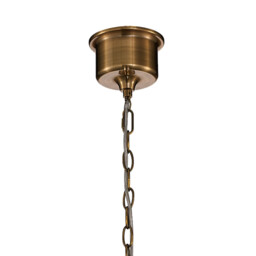 Vintage 38cm Bell Pendant, E27, Antique Brass/Amber Glass - thumbnail 5