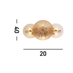 Wagon Wheel 6 Light Wall/Flush, Bronze Amber Glass - thumbnail 3