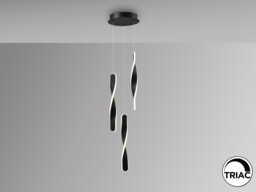 Twist Cluster Pendant Ceiling 3 Light Black LED 3000K - thumbnail 5