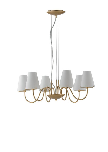 CANTO 6 Light Chandeliers with Shades Gold 65.6x22.6cm - image 1