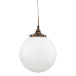 Pelagia Bathroom 35cm Globe Pendant, Antique Brass, IP44