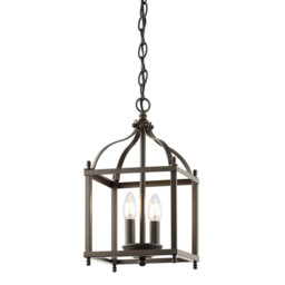 Larkin 2 Light  Small Ceiling Pendant Olde Bronze, E14 - thumbnail 1