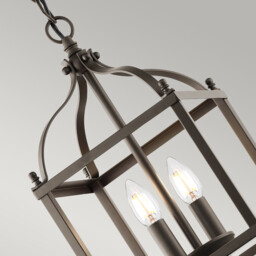 Larkin 2 Light  Small Ceiling Pendant Olde Bronze, E14 - thumbnail 5