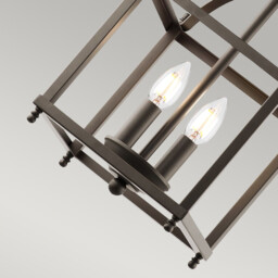 Larkin 2 Light  Small Ceiling Pendant Olde Bronze, E14 - thumbnail 3